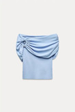 تاپ زارا off-shoulder اسكاى بلو