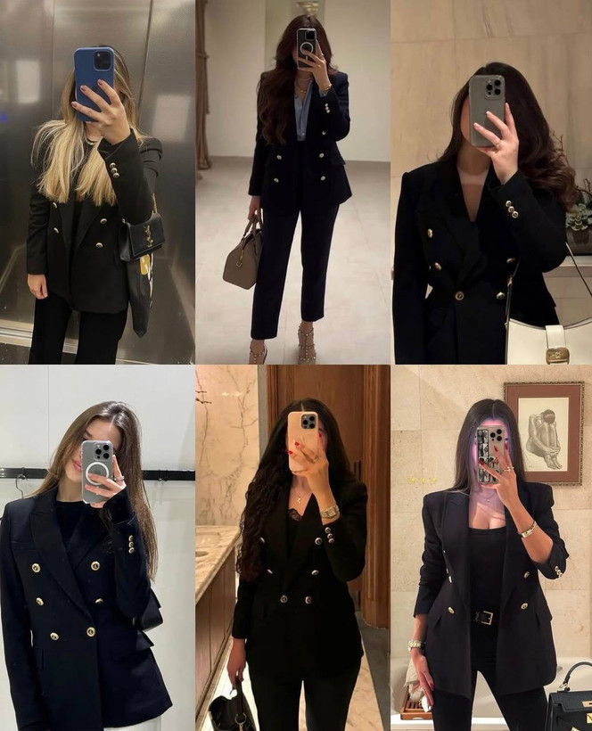 بلیزر مشکی زنانه zara طراحی شیک با تن خور عالى